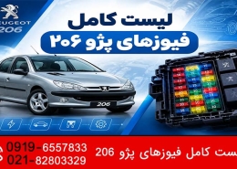 لیست کامل فیوزهای پژو 206